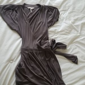 BCBGeneration gray wrap dress with pockets